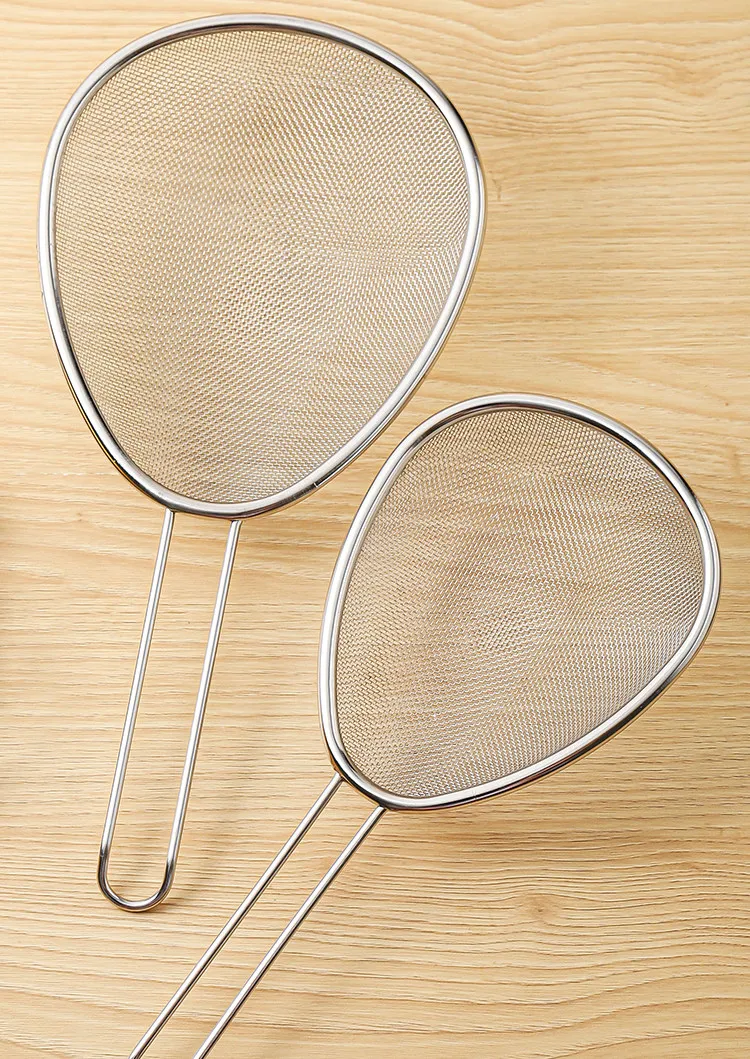 LLMM Household Kitchen Colander Spoon Hedge Short Handle Fine Mesh Fishing Spoon Soybean Milk Filter Screen