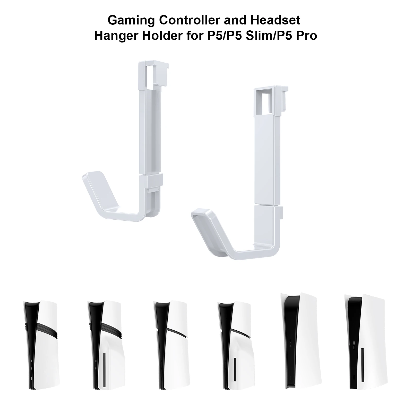 

for PS5 Slim Digital Drive Console Headphone Hook 2Pcs Controller Headset Stand Hanging Hanger for PS5 Pro/for PS5 Accessories