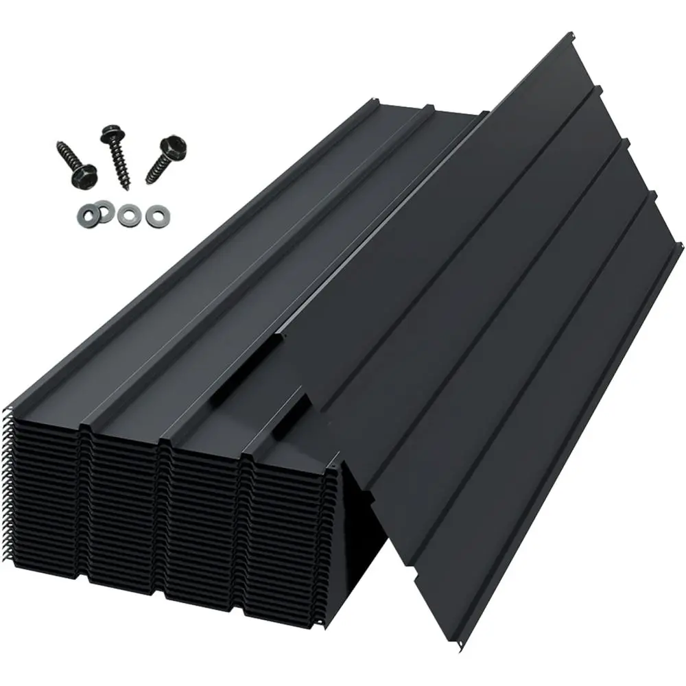 20 PCS Metal Roofing Panels, Galvanized Steel Corrugated Roof Panels Waterproof Heavy Duty Metal Siding Panels (Grey)