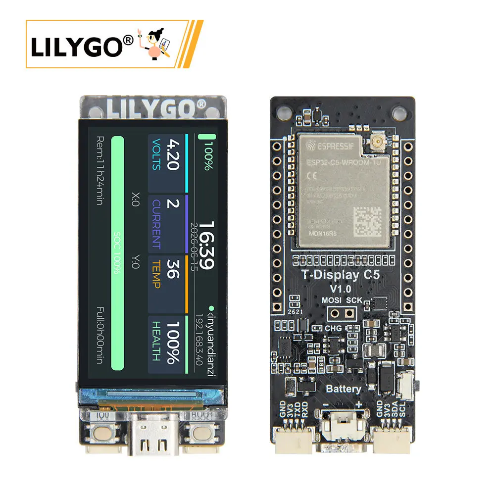 LILYGO ® T-Display-C5 ESP32-C5 supports Wi-Fi 6-BLE 5 + LCD + BMU module 1.9inch ST7789 IPS LCD
