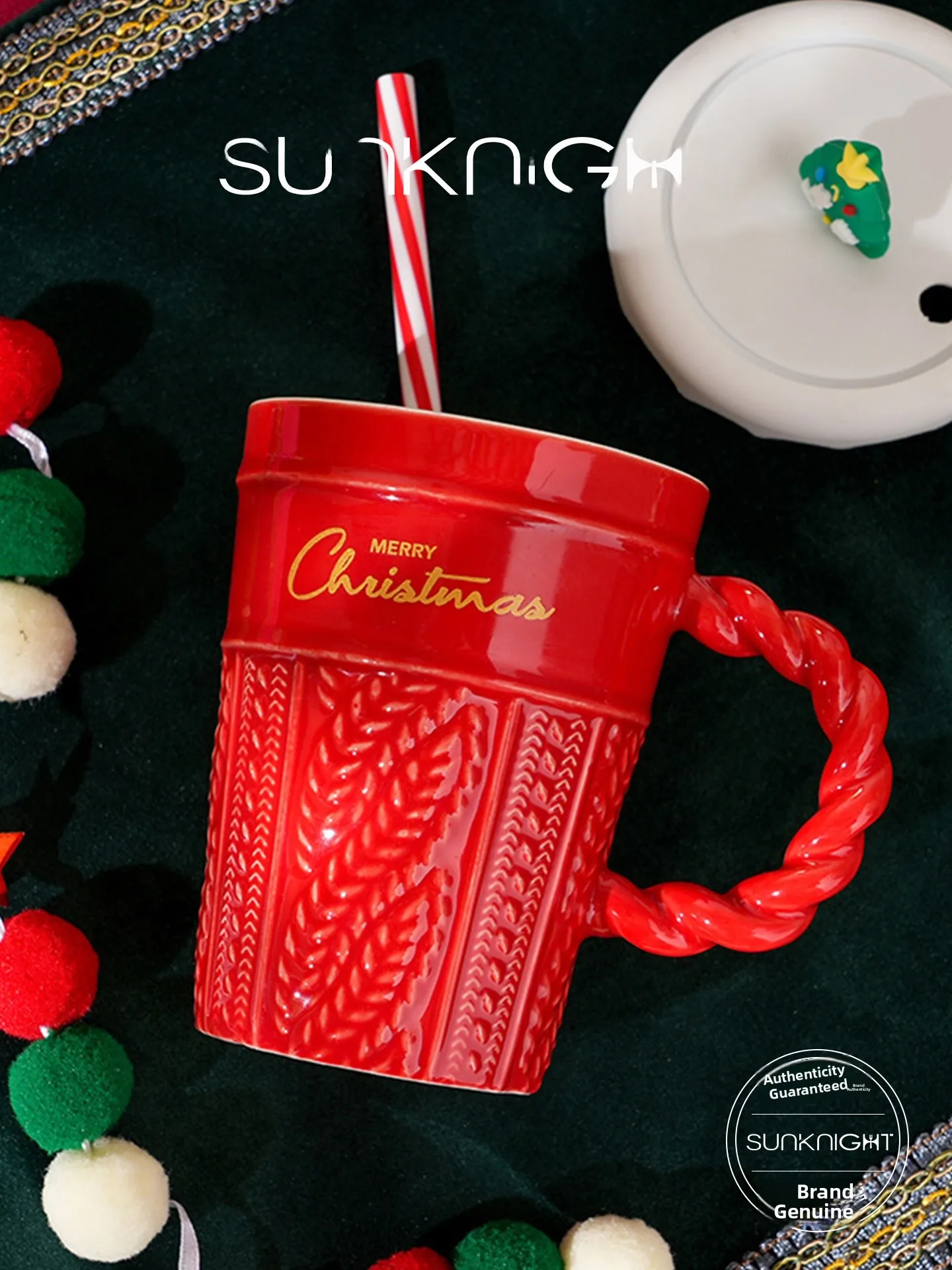 

Креативные керамические кружки SUNKNIGHT с рождественской песней, с трубочками, для кофе, 400 мл, унисекс, праздничные стаканы для напитков, можно мыть в посудомоечной машине