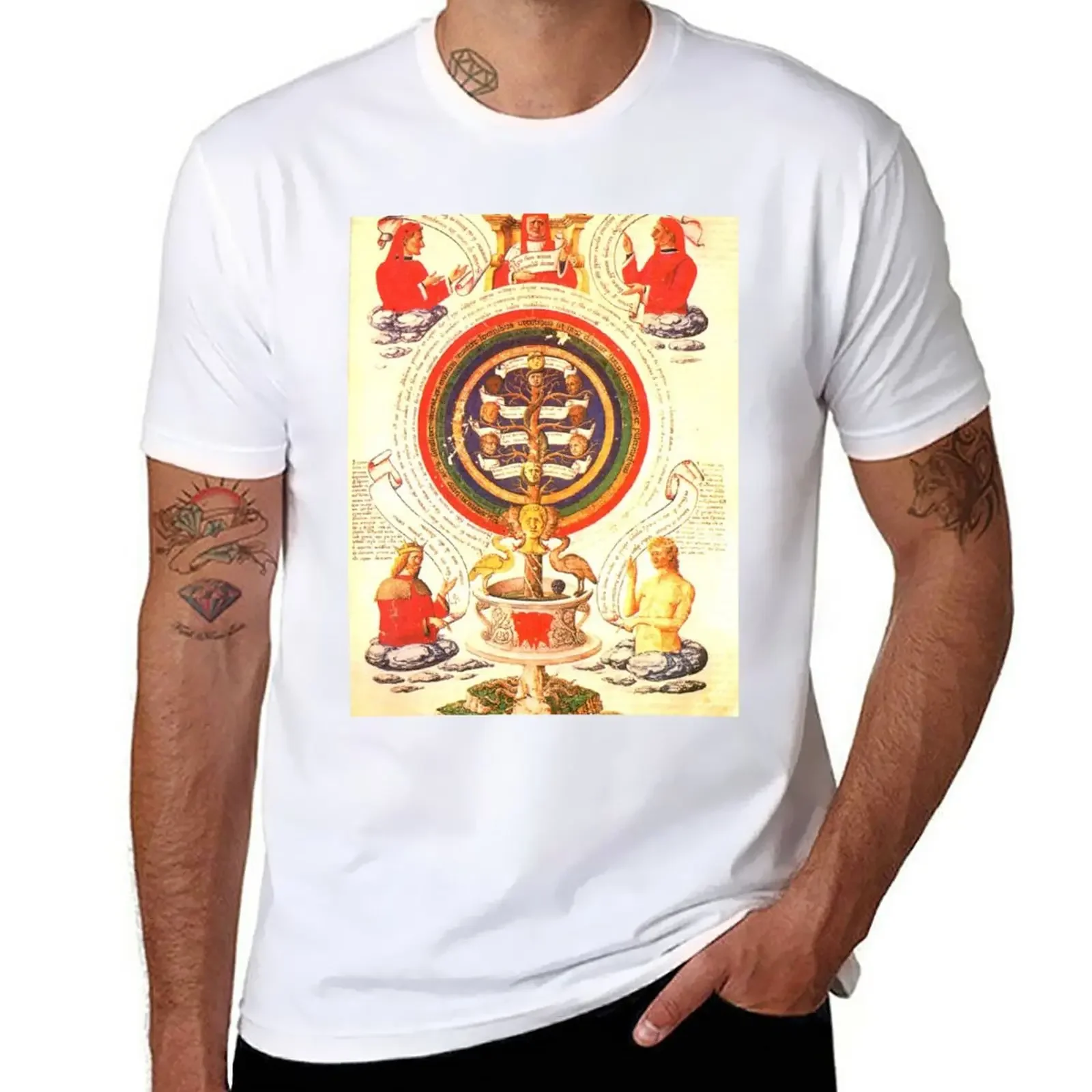 Raimundus Lullus Alchemical Page T-Shirt plain summer top tops heavy weight t shirts for men