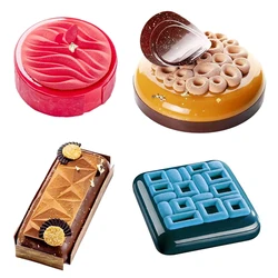 SHENHONG Cake Molds Circular Square or Rectangular Texture Silicone Mould French Dessert Baking Mold Mousse Decoration tools