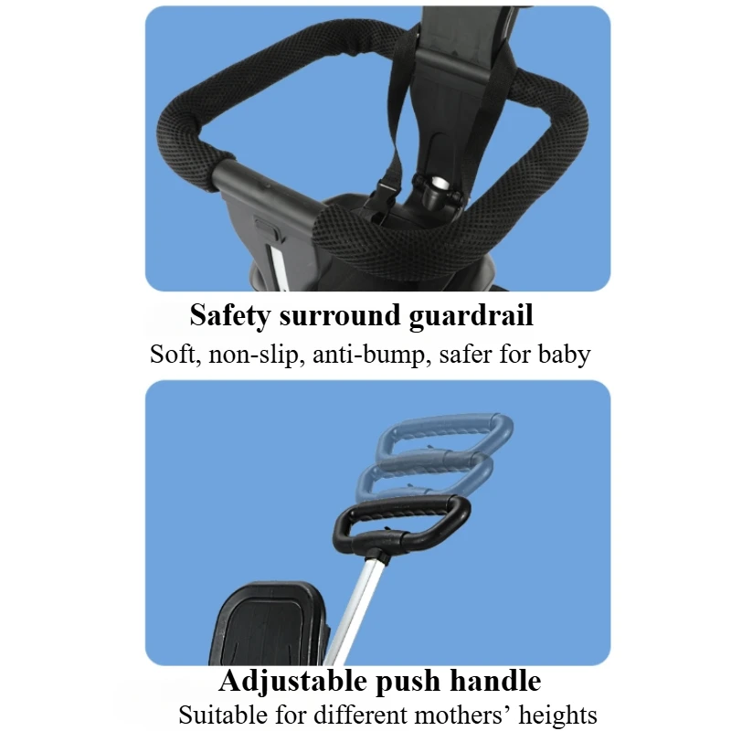 Składany wózek dziecięcy Lekki wózek dziecięcy 360° °   Podwójny hamulec uniwersalny z regulacją wysokości, nie trzeba złożyć