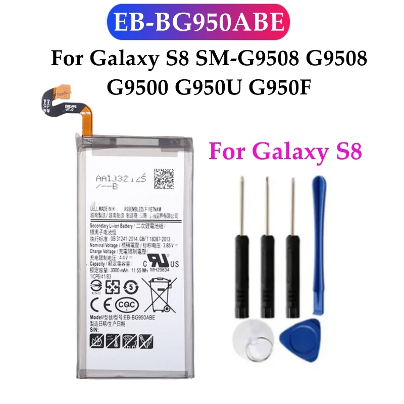 EB-BG950ABE EB-BG950ABA Battery Replacement For Galaxy S8 SM-G9508 G9508 G9500 G950U G950F 3000mAh Batteria + Tools