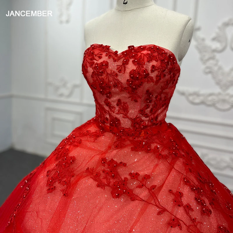 

2023 Quinceanera Dresses Red Off Shoulder Sweetheart Tulle Appliques Ball Gown Party Gown DY7533 Robe Soirée Femme Chic