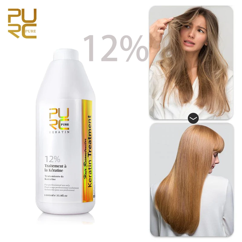 

PURC Brazilian Keratin Treatment Professional For Hair Care Product Smoothing Health Straightening Curly Hair Shampoo 12% 1000ML