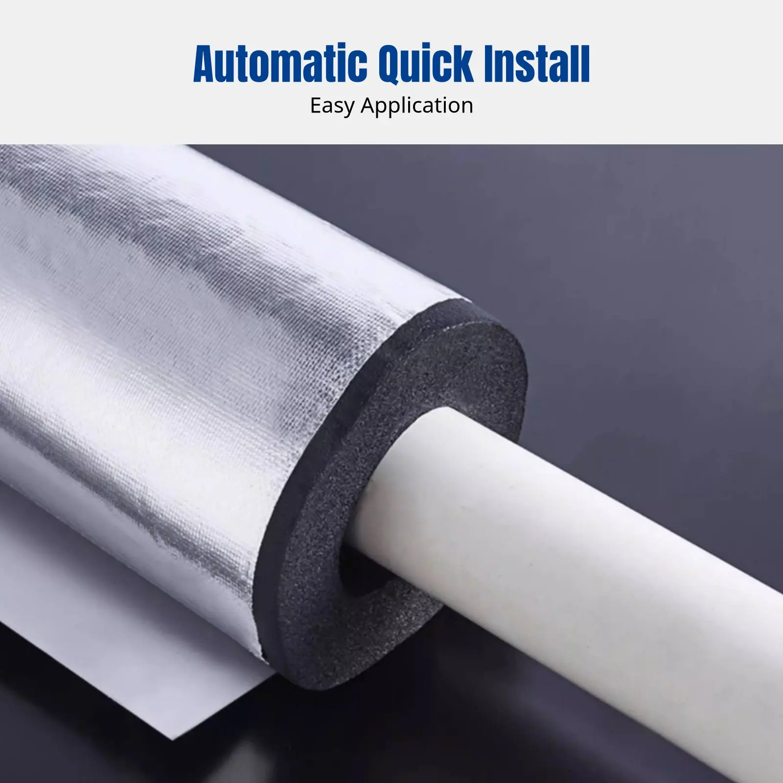Thickened Automatic Open Rubber Foam Insulation Pipe Sleeve, Outdoor Anti-Freeze, Heat Retention for Air Conditioner, Pipeline