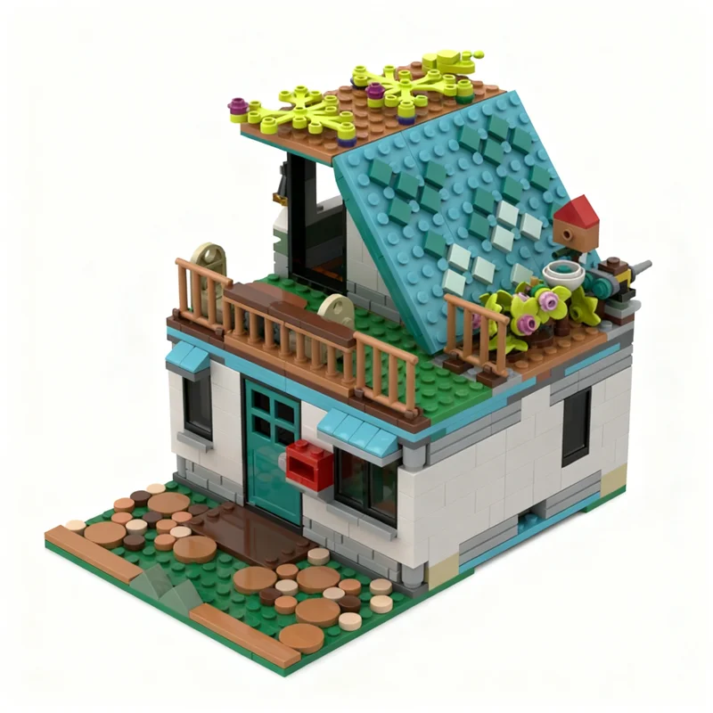 600 قطعة من مكعبات البناء النمطية لنموذج شارع مع منازل واسعة ومريحة، هدية عيد الميلاد، لعبة تركيب معمارية إبداعية