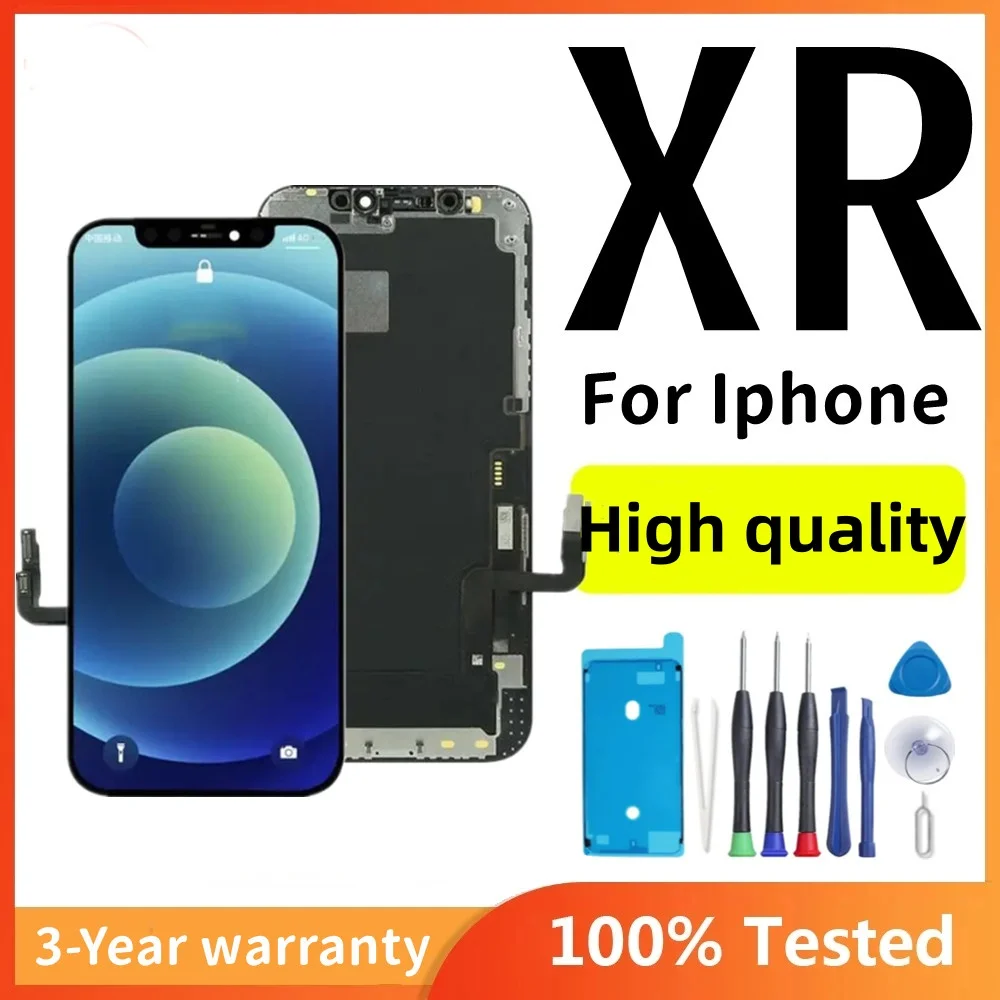 Suku cadang perakitan Digitizer layar sentuh 3D, Display Oled iPhone XR AAA kualitas tinggi untuk iPhone xr