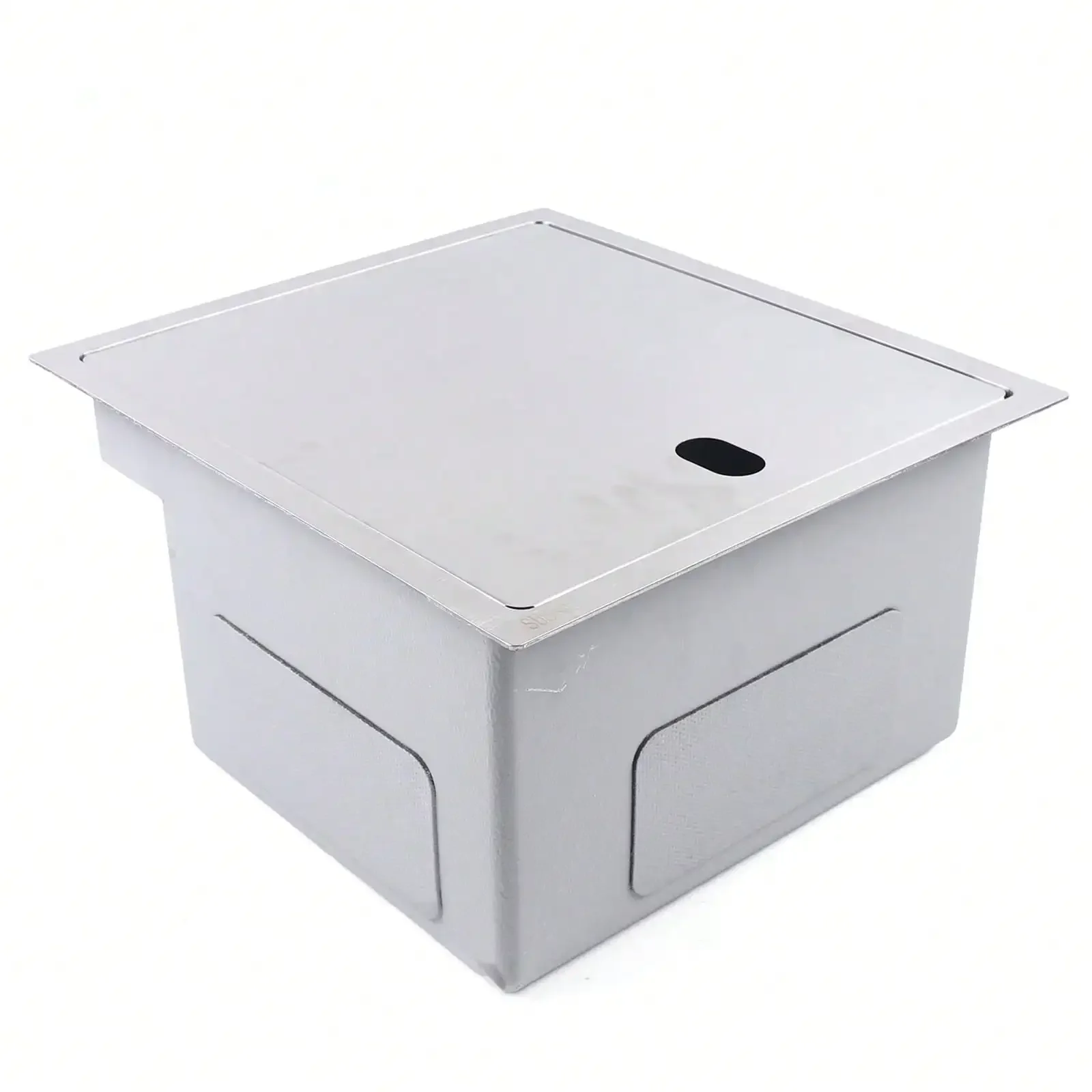 

Hidden Kitchen Sink With Cover Kit, Stainless Steel Bar Drop-In Single Bowl Sink With Folable Faucet & Hose & Drains Sliver