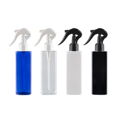 24pcs 200ml 250ml 300ml Empty Square Brown Plastic Bottles With Spray Pump Amber Blue PET Bottle With White Black Trigger