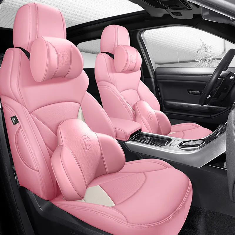 Universal Leather Car Seat Covers Four Seasons Full Set Cushion Protector Breathable Front Rear Interior Accessories Custom Fit