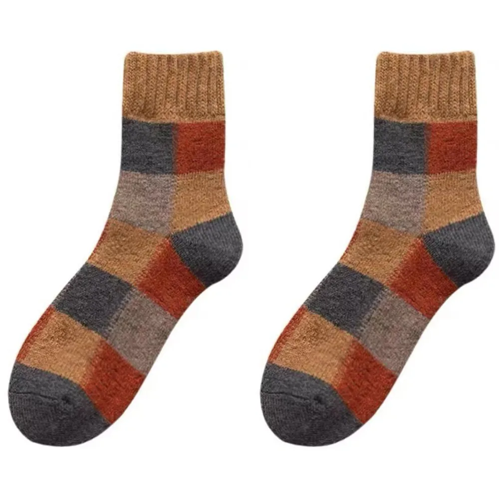 

Fashion Thickened Warm Winter Socks Breathable Comfortable Floor Socks Colorblock Warm Wool Socks Unisex
