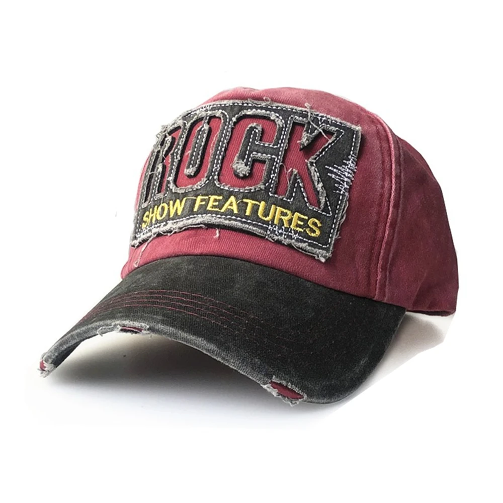 High Quality Letter ROCK Embroidery Cotton Baseball Cap For Men Women Gorras Snapback Outdoor Sport Sun Hat