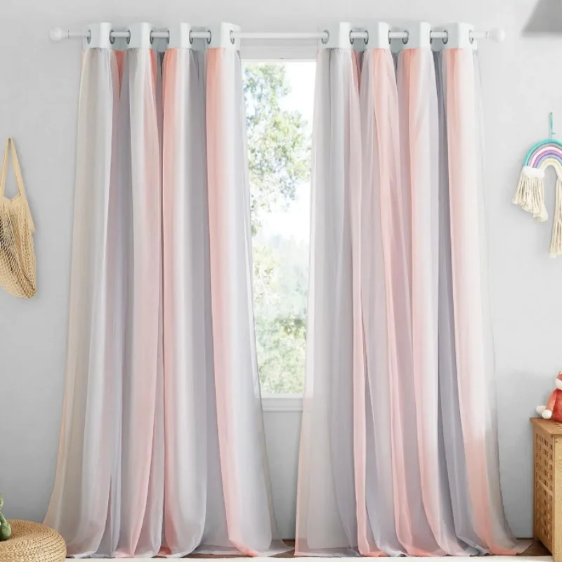 

Американский винтажный стиль, градиентная полосатая хлопковая льняная занавеска, толстая половина света, напольное окно для спальни, гостиной, кабинета