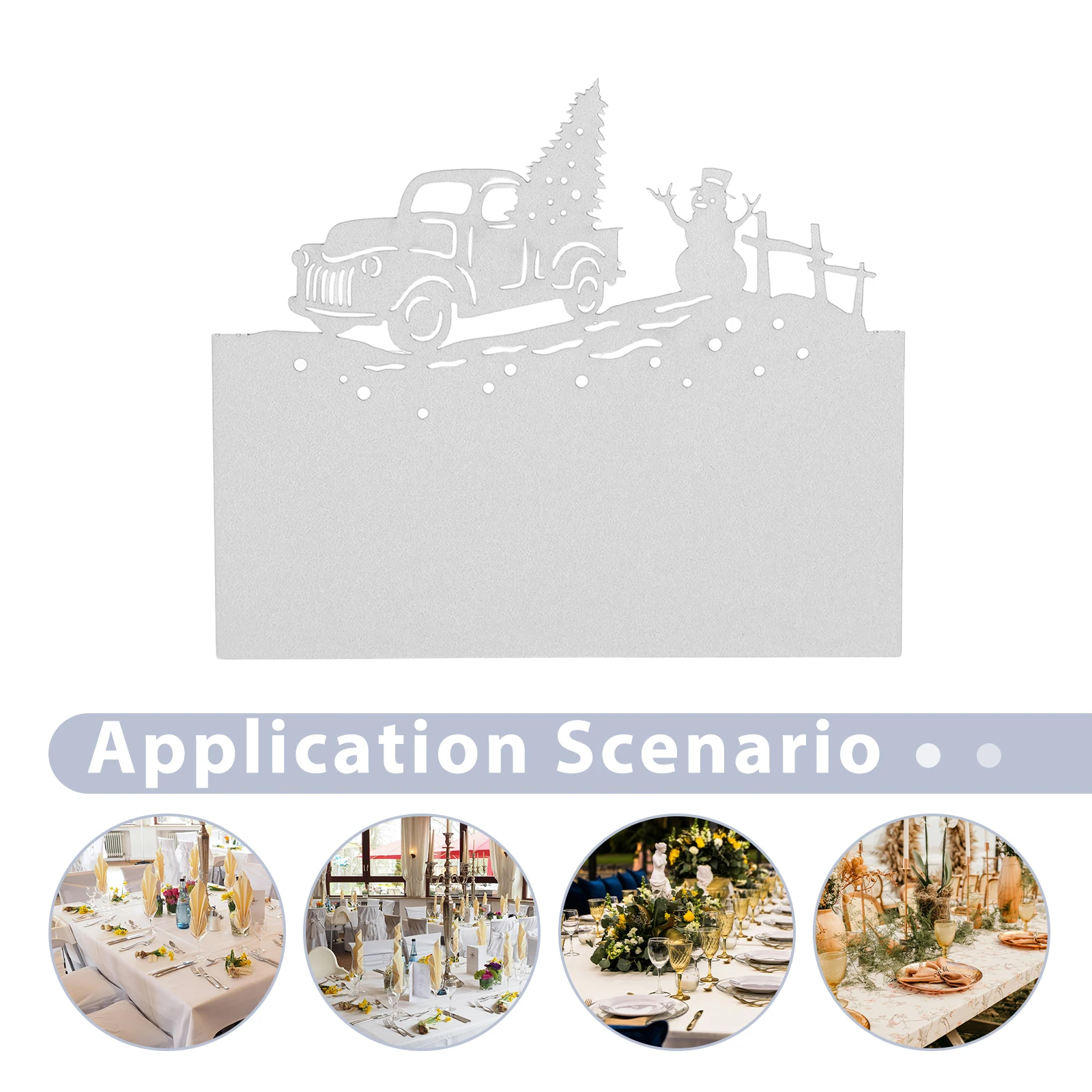 50Pcs Christmas Place Cards Snowman Tree Holiday Party Table Seating Cards Blank Paper Name Tent Wedding Reception