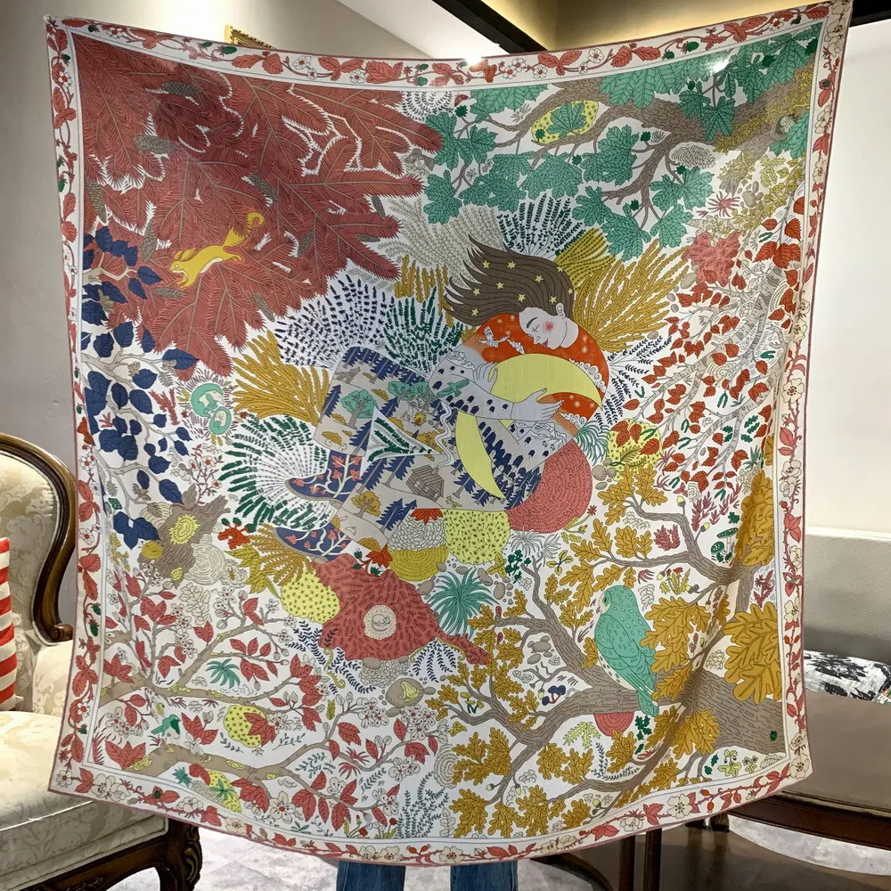 

Winter Brand Shawls High Quality Scarf Hand-rolled Edge Scarves Square Big Bandanas Silk Wool Scarfs Clothing Bag Accessories