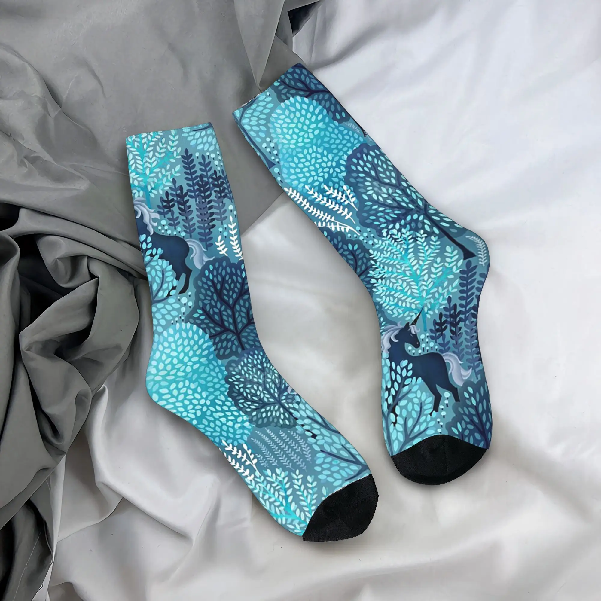 

All Seasons Crew Stockings Hidden Unicorn Woods In Shades Socks Harajuku Hip Hop Long Socks Accessories for Men Women Gifts