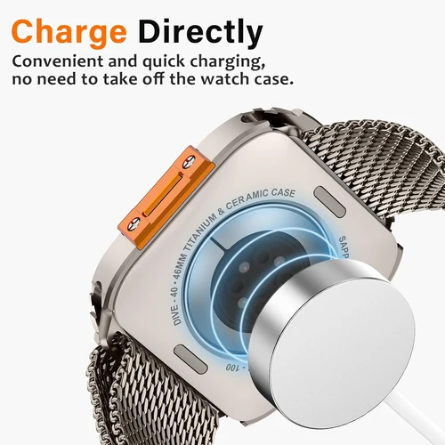 Imagen 2 del producto Estuche de Aleación + Correa de Silicona 2 en 1 para Apple Watch Series 11 10 46mm, Funda de Metal de Lujo, Brazalete, Accesorios para iWatch 11 10 46MM