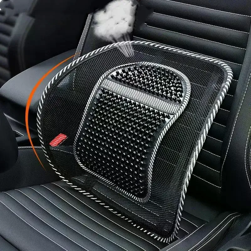 Mesh Car Seat Lumbar Support Cushion Practical Back Brace Gift for Drivers Office Workers Home Use