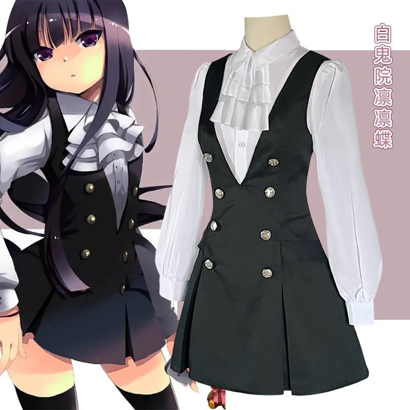 

Anime Shirakiin Ririchiyo Cosplay Dresses Inu x Boku Secret Service Heroine JK Uniform Skirts Comic-con Cosplayer Dressing