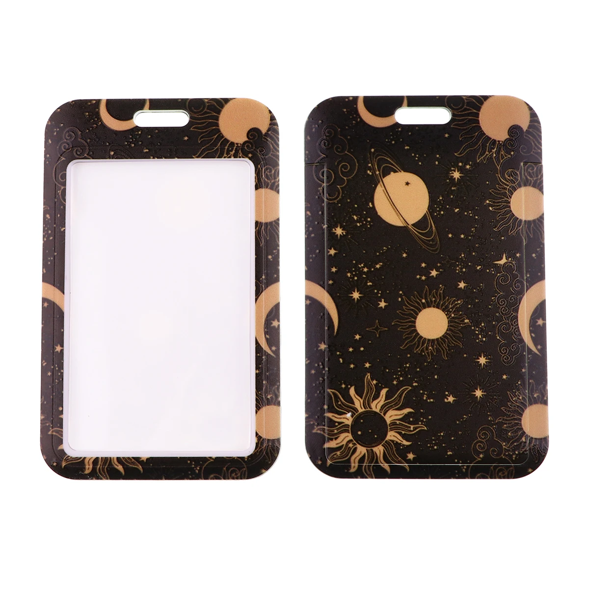 Ransitute R2912 Planet Moon Sun Stars Lanyard Credit Card ID Holder Badge Man Women Travel Bank Bus Business Card Cover Badge