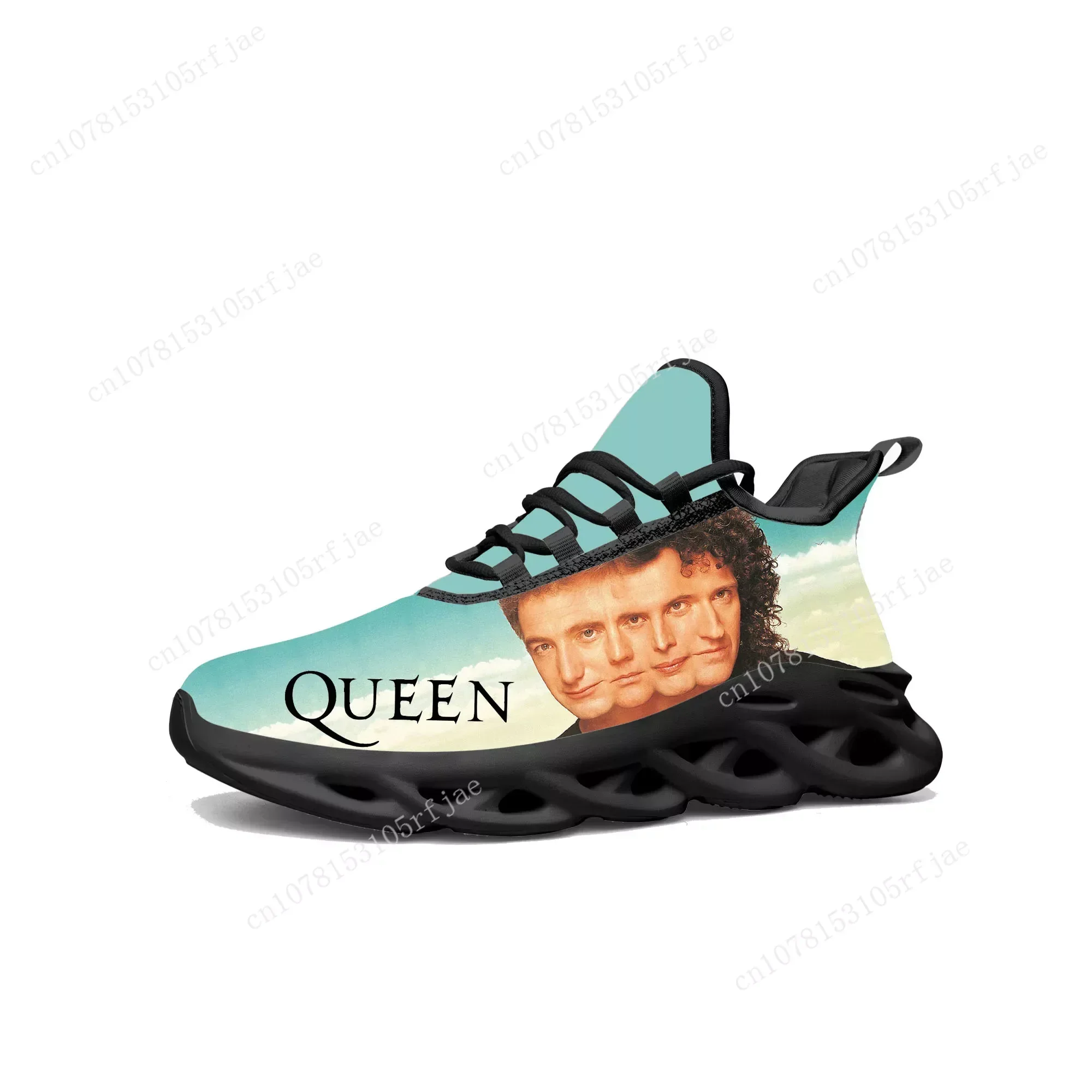 Baskets Queen Metal Rock Band pour hommes et femmes, chaussures de course, chaussures de sport chaudes, chaussures à lacets en maille, chaussures sur mesure noires