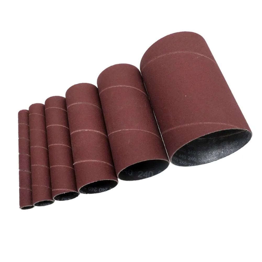6pcs 4.5Inch Sanding Drum Sleeves Kit 240 Grit Alumina Sanding Paper Sleeve Sander Belt Metal Plastic Wood Jade Polishing