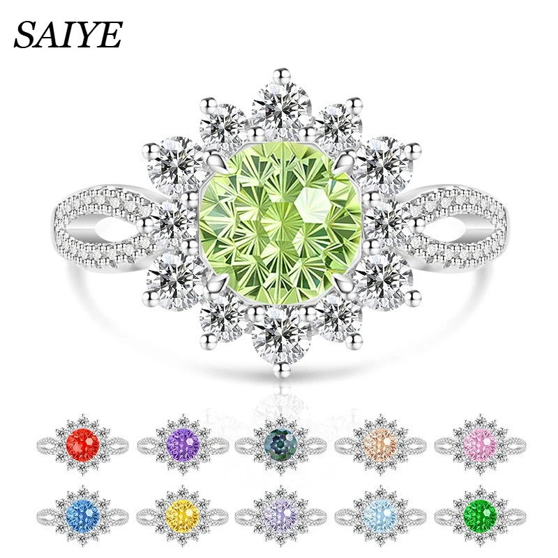 

925 Sterling Silver Round Ice Flower Cut CZ Halo Ring, Snowflake Double Halo Hollow Pave Band, Luxury Wedding Ring for Women
