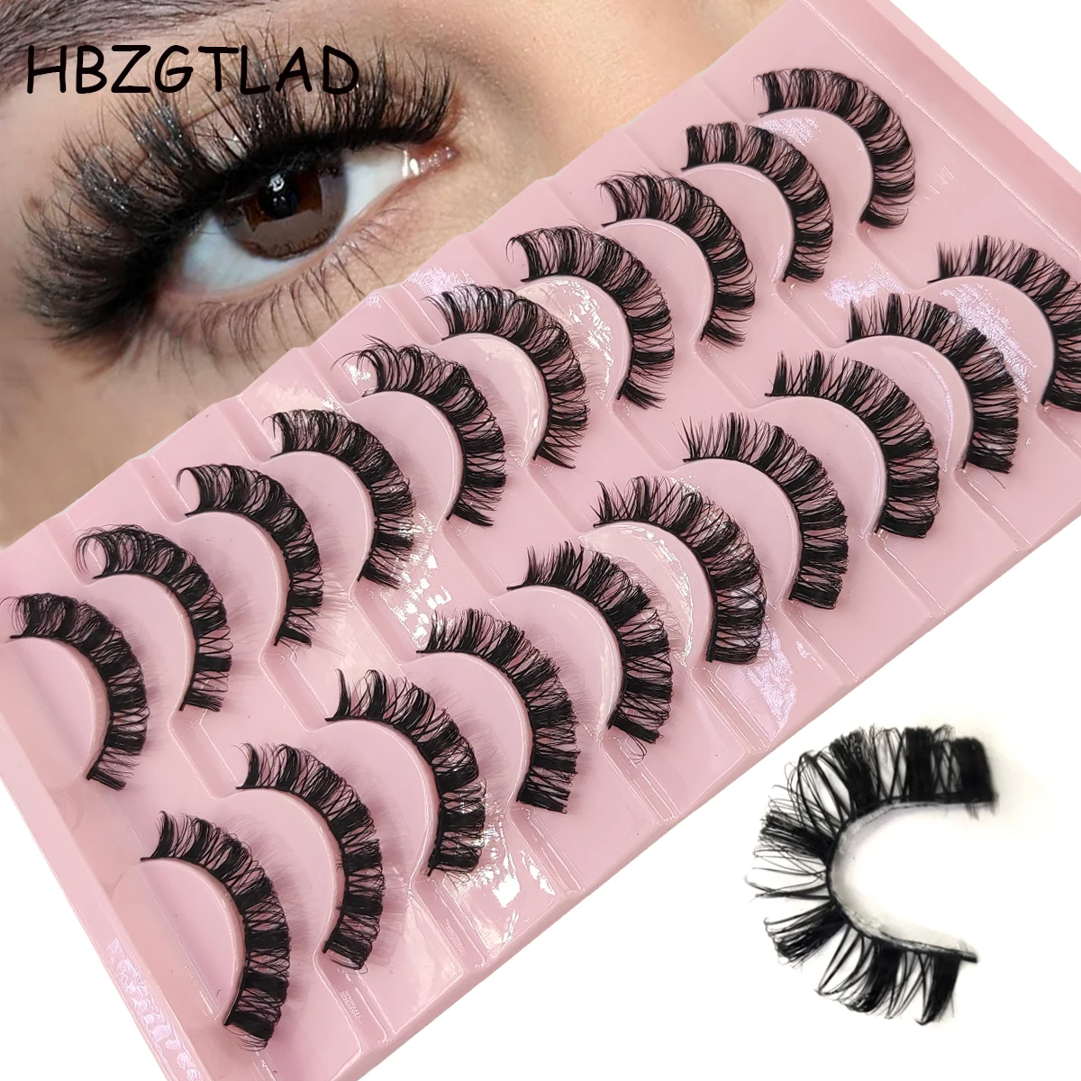 新しい 10 ペアのクラシック混合カーリーまつげふわふわソフトフルと厚いナチュラルロングホリデーカーリーまつげ卸売アイ