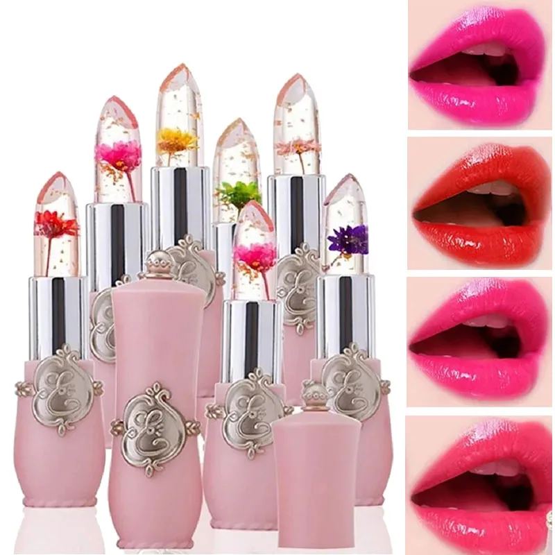 

Jelly Flower Lipstick Clear Temperature Change Color Moisturizer Lip Gloss Balm Waterproof Long Lasting Lipsticks Cosmetic Tool