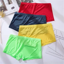 Ice Silk Men's Seamless Boxers Sexy U Pouch Shorts Breathable Male Underwear Thin Cueca Calzoncillos Transparent Man Underpants
