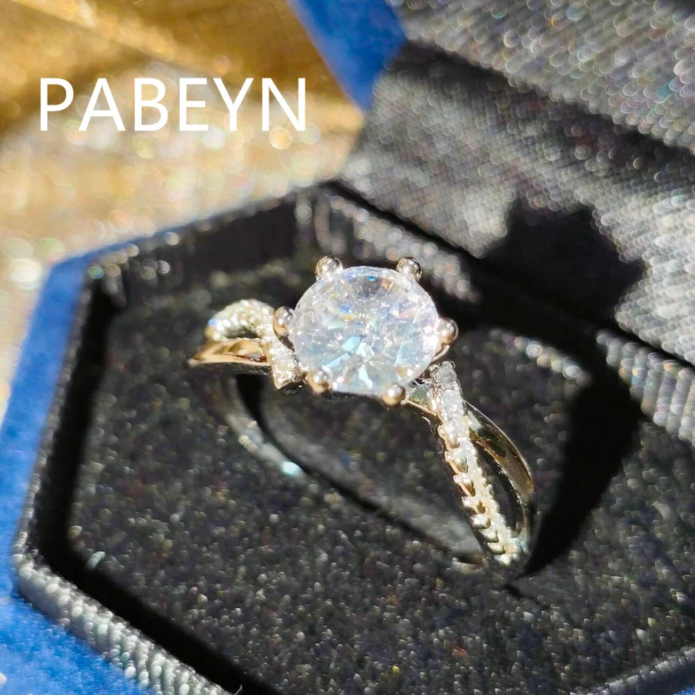 

925 Sterling Silver Light Luxury Side by Side Small Diamond Ice and Snow Queen 1 Carat Six-Claw Zircon Ring Birthday Gift