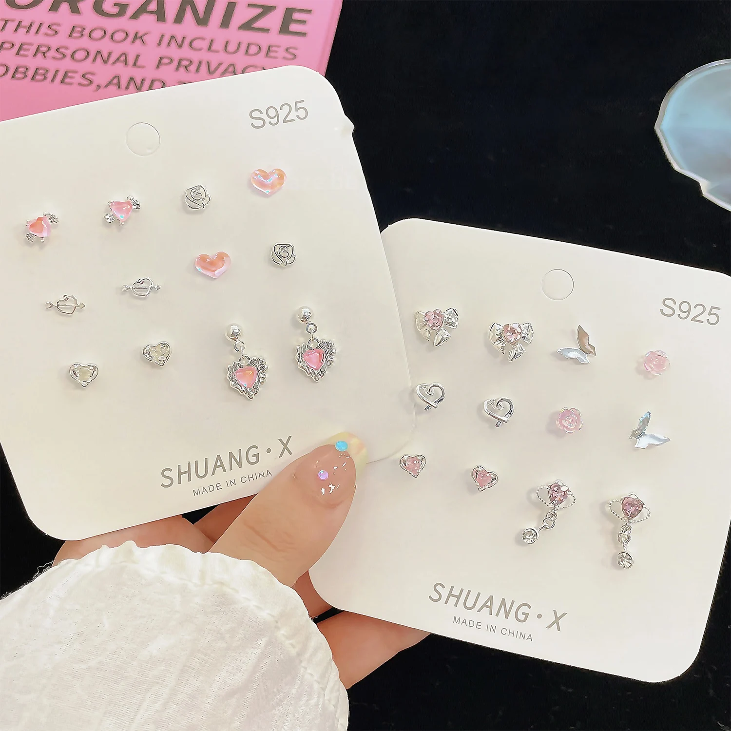 Fashion New Delicate Elegant Love Heart Earrings Sets Simple Cute Korean Small Stud Earring For Women Girls Party Jewelry Gifts