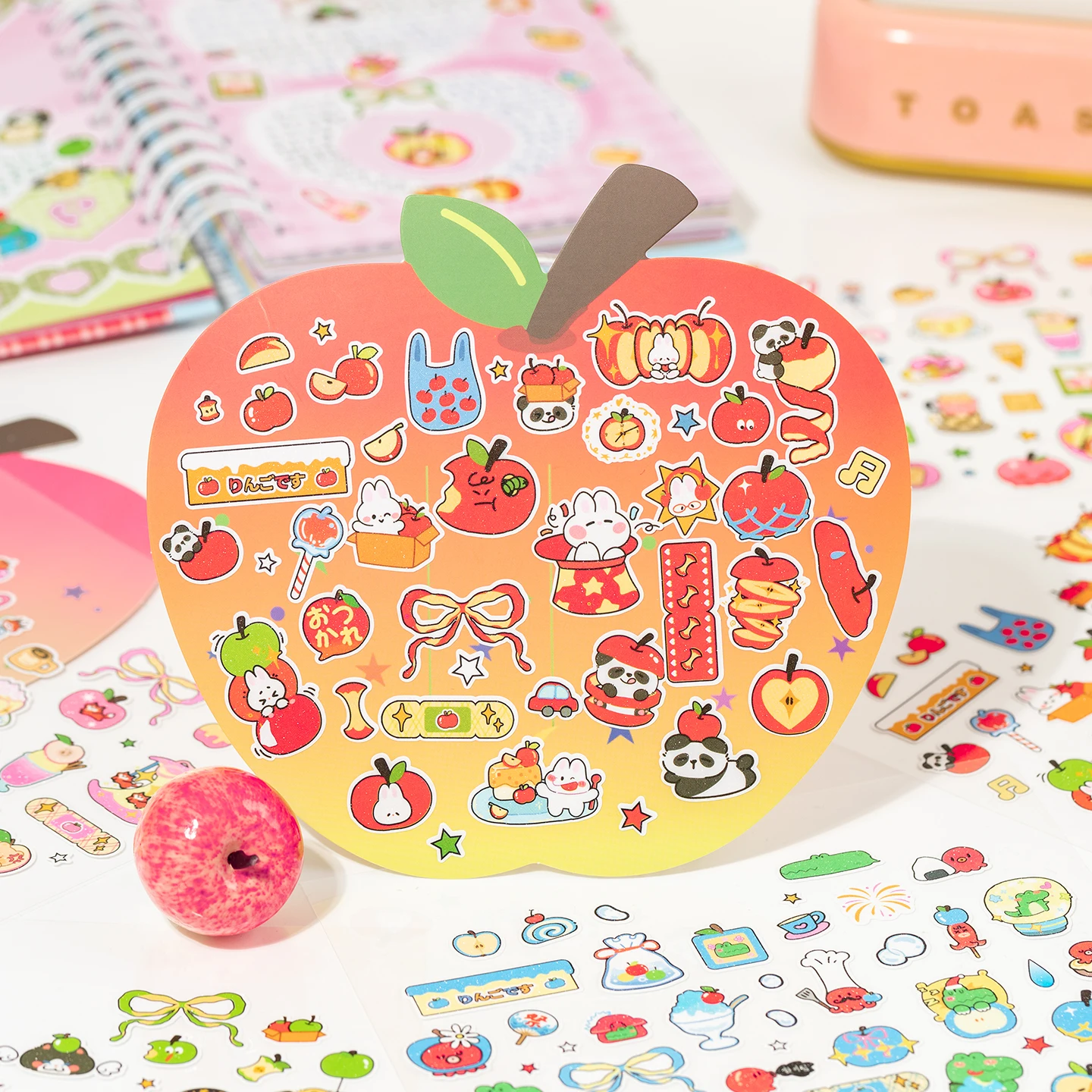 

1 PC Apple Paradise Series Kawaii Cartoon Stickers DIY Diary Album Scrapbook Planner Handbook Aesthetic Supplies