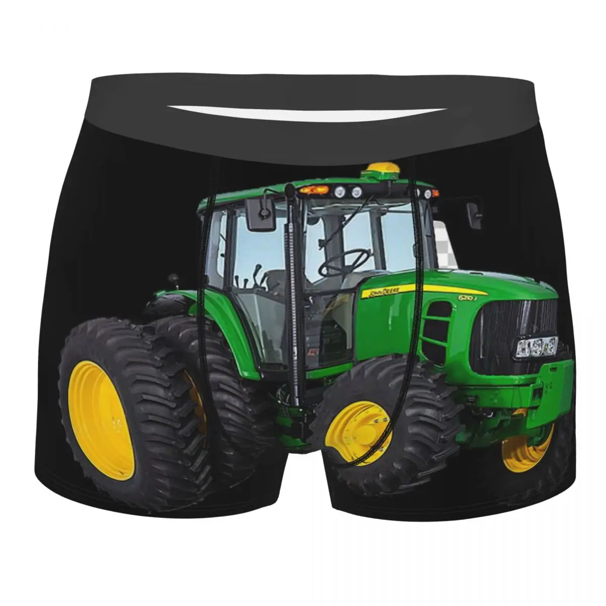 Green Distracted By Tractors Men's Boxer Briefs special Highly Breathable Underwear Top Quality 3D Print Shorts Birthday Gifts