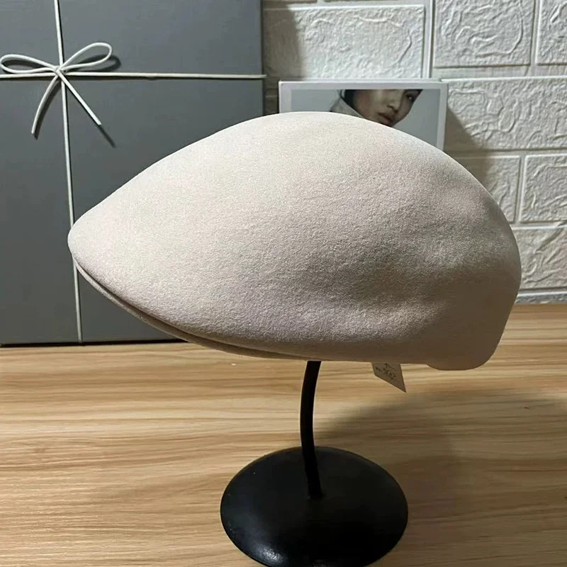 New Vintage-Style Wool Beret for Women: Versatile Fall/Winter Artist Hat, British-Style Beret, Newsboy Cap