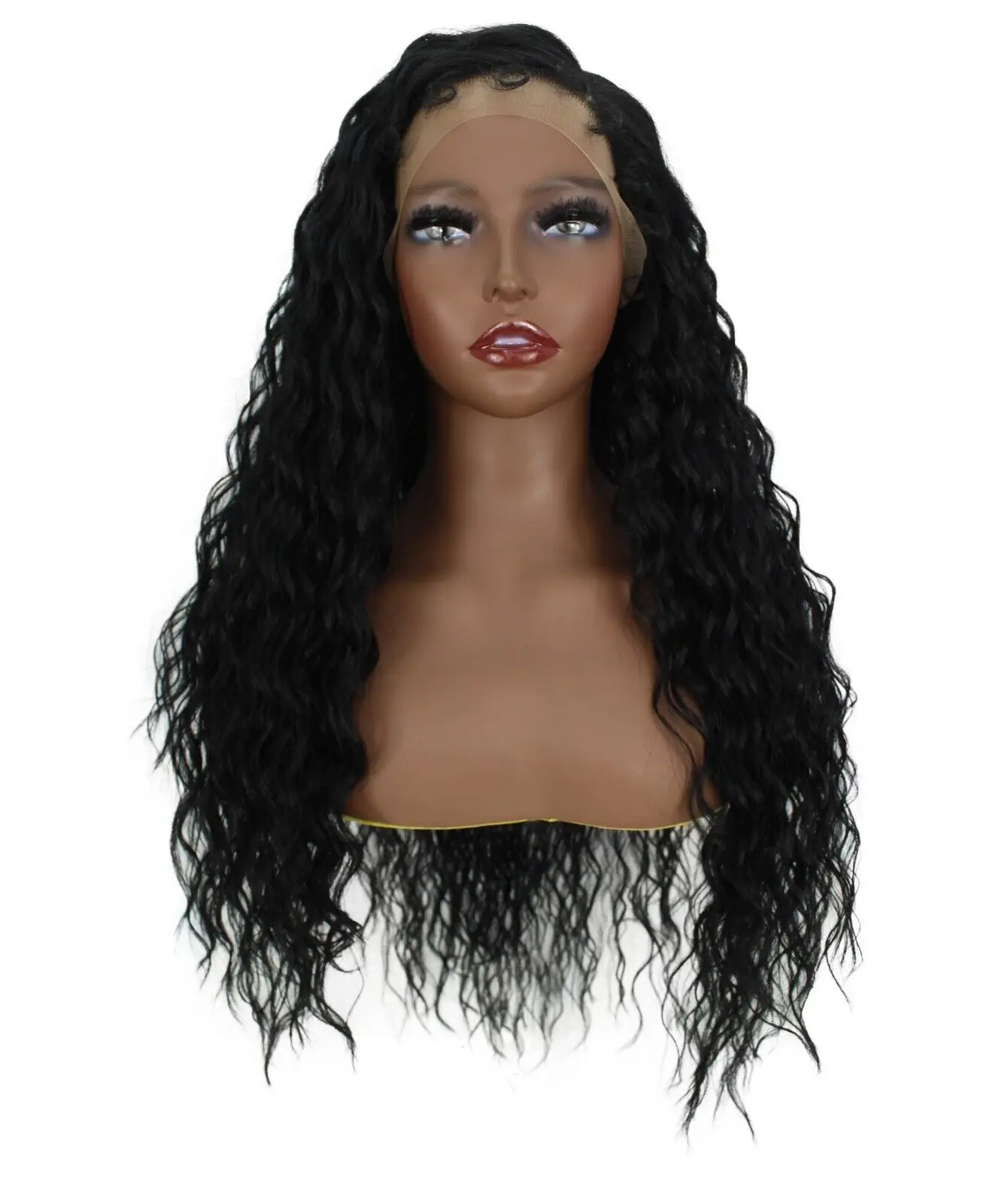 LUXLUXE Faith Wavy 29 inch C Part HD Lace Front Wig Heat Resistant Fiber,BL-0165