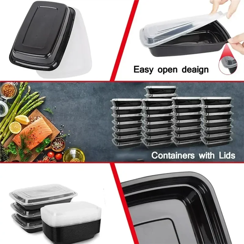 

Посуда, 1000 мл, одноразовая коробка для завтрака на вынос, прямоугольная пластиковая чаша с подогревом для микроволновой печи, коробка для упаковки еды