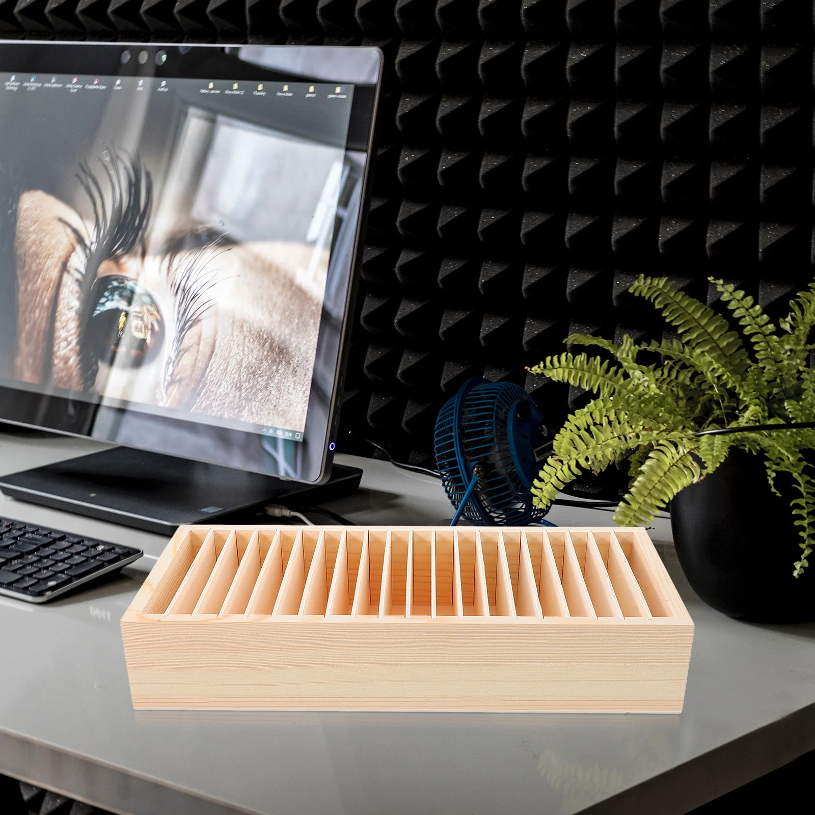 Kotak Penyimpanan Kayu Multi Nomor Kartu Nama Organizer Tempat Desktop Perhiasan Kantor