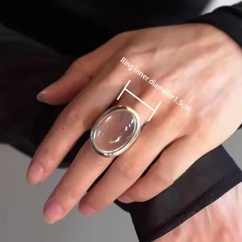 Women's 925 Sterling Silver Geometry Crystal Ring, Punk Style