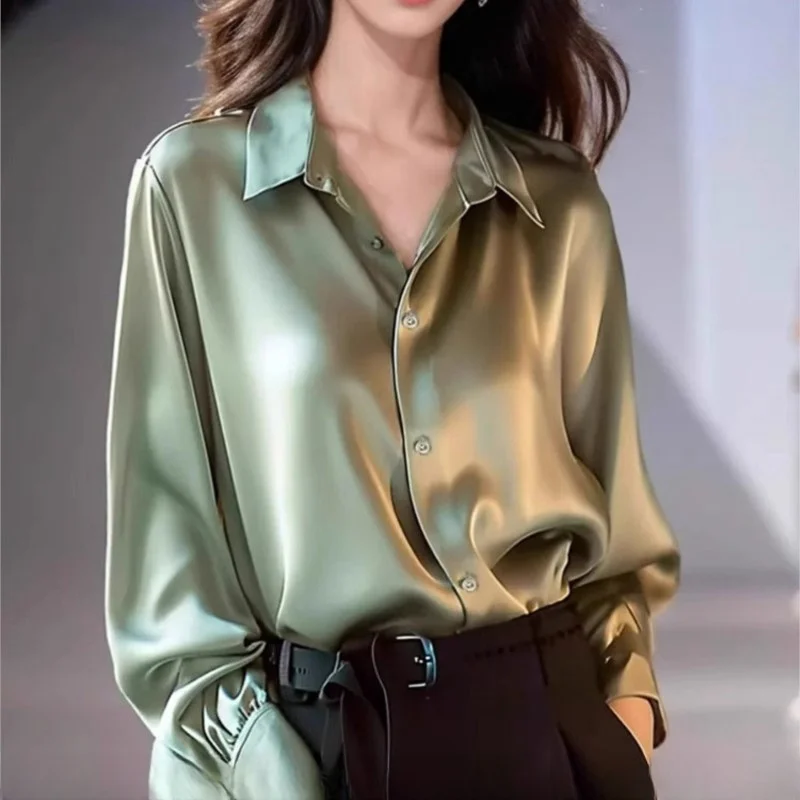 Women's Silk Shirt New Unique Satin Top