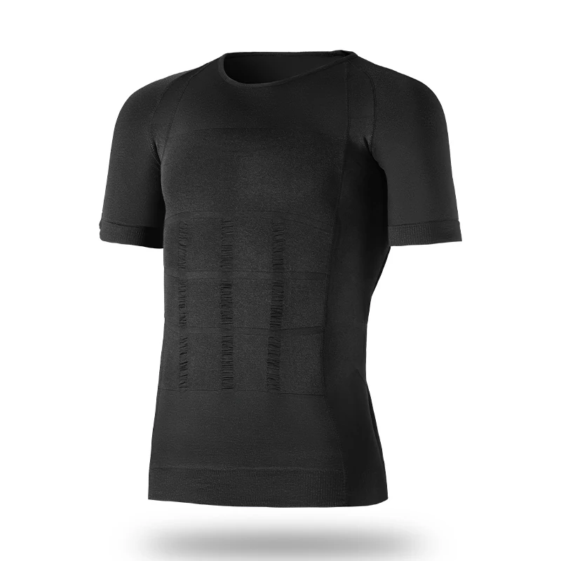 5PCS  Men's short-sleeved body shaper, chest binder and abdomen shaper, suitable for those with beer bellies. It has a waist cin