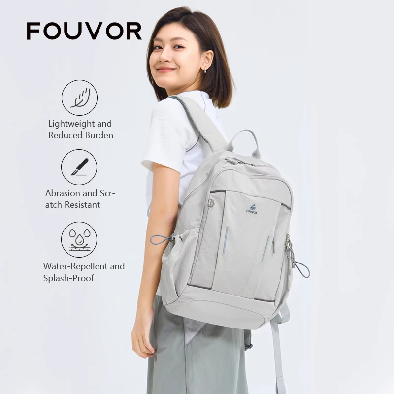 

Fouvor Women Nylon Backpack Lightweight Waterproof Large Capacity Travel Backpack Youth Teenager Sport Female Laptop Bag 3073-01