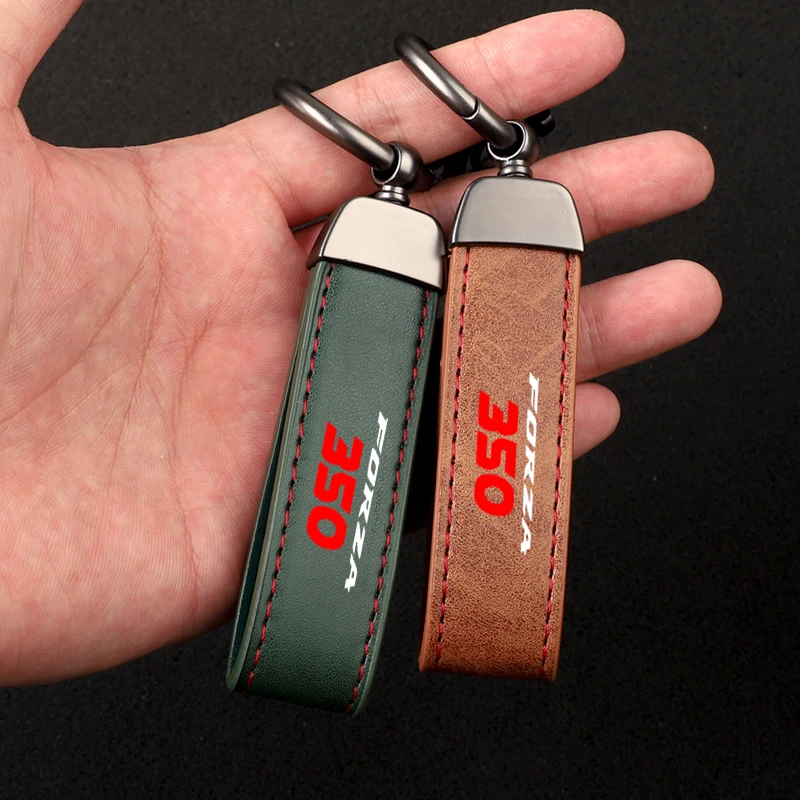 Premium material leather motorcycle key ring chain for HONDA FORZA350 NSS350 2018-2022 accessories WITH LOGO view 2