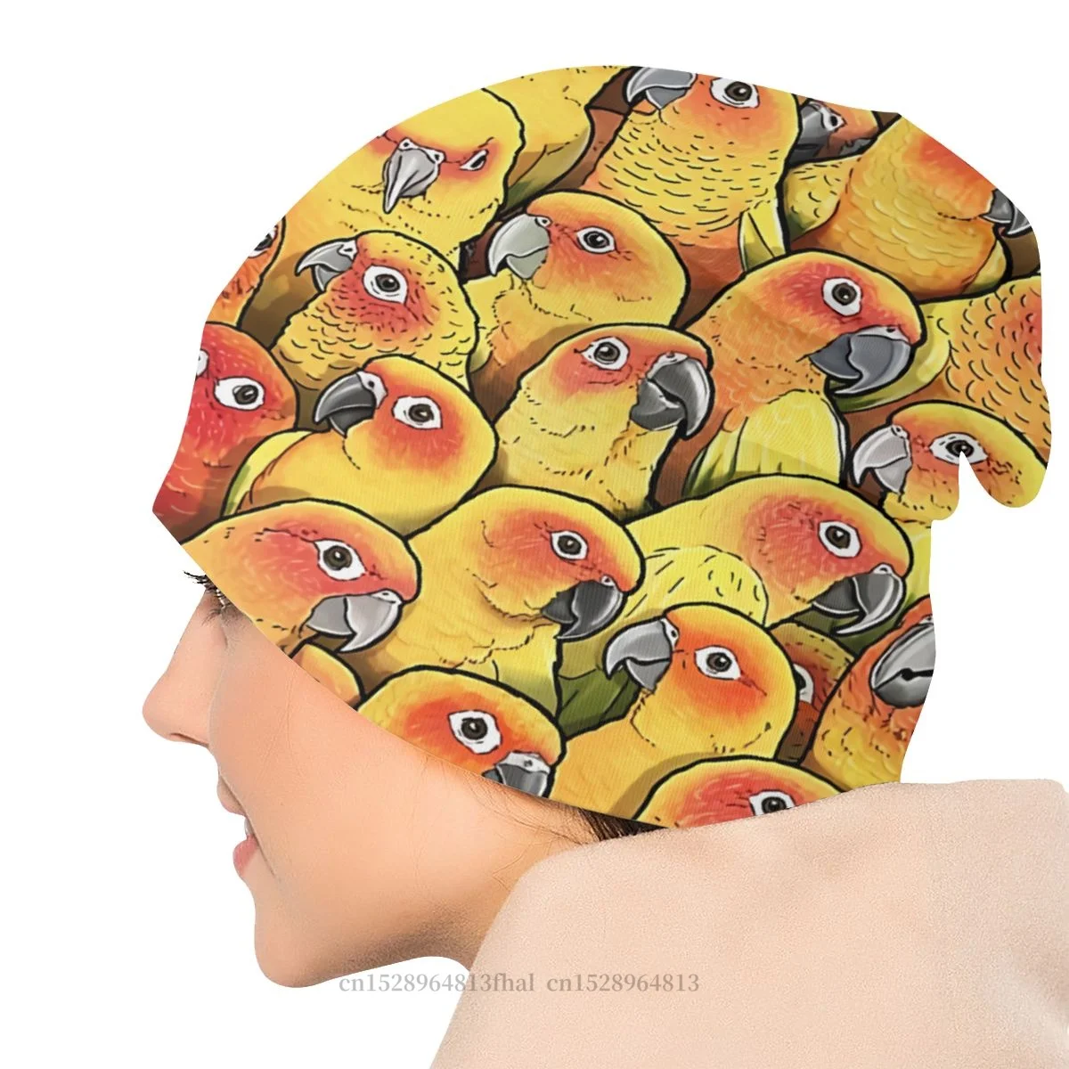 الشمس Conures بونيه أوم الشتاء Skullies بيني قبعة للرجال النساء الإبداعية القطن القبعات