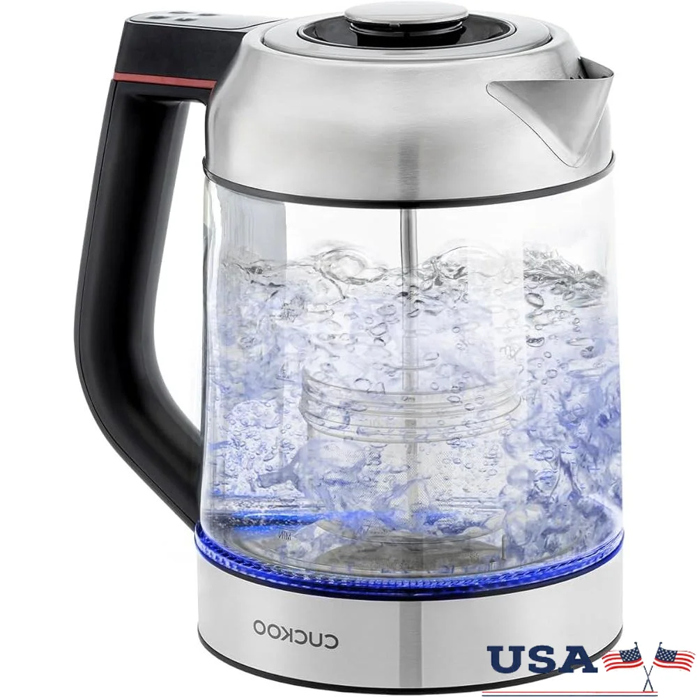 غلاية شاي كهربائية مع مصفاة متعددة التحكم في درجة الحرارة مؤشر LED تصميم مقاوم للانسكاب 48 ساعة الدفء 304 غير القابل للصدأ