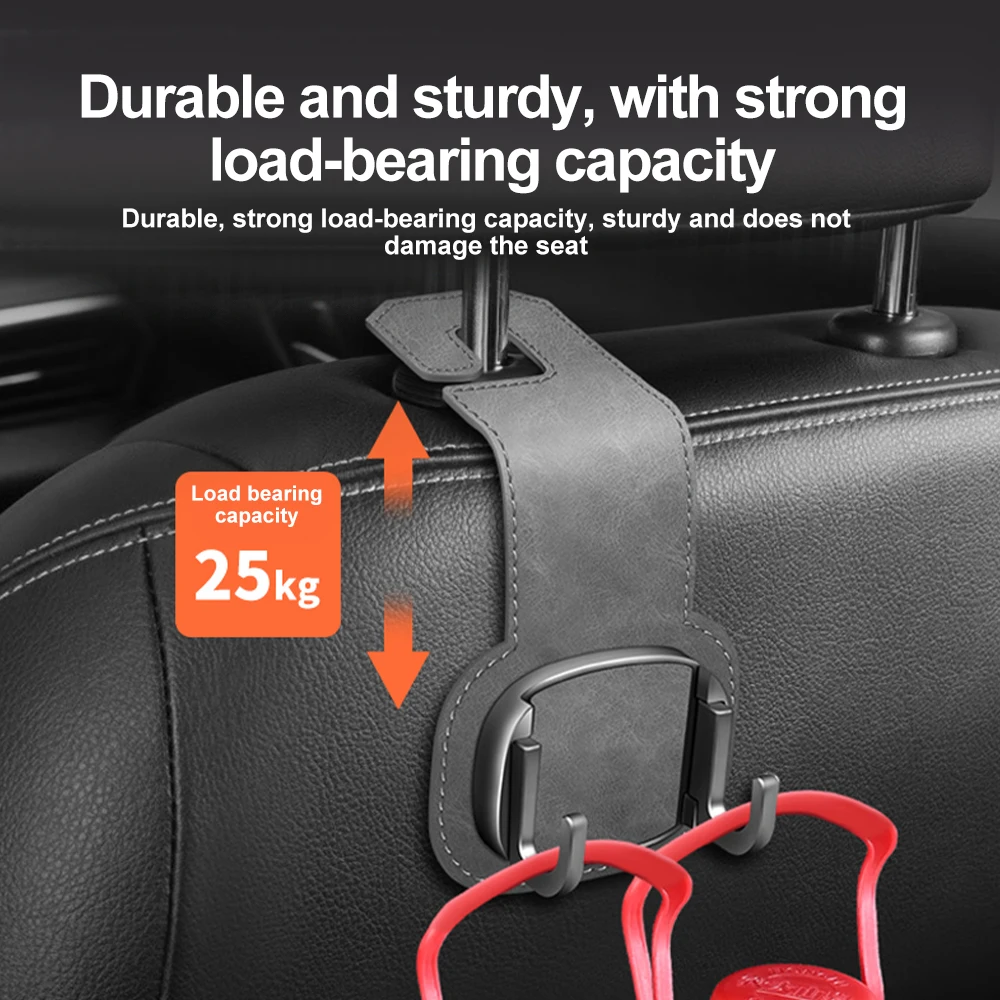 Universal Foldable Car Hook For Car Rear Seat Back Hooks Headrest Hanger Clip Double Hooks Holder Storage Interior Accessories