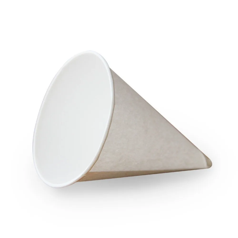 

250Pcs Leakproof White Paper Cone Cups Coated 3.7 OZ Disposable Paper Cups Oil-proof Heat-resistant Cone Party Tableware